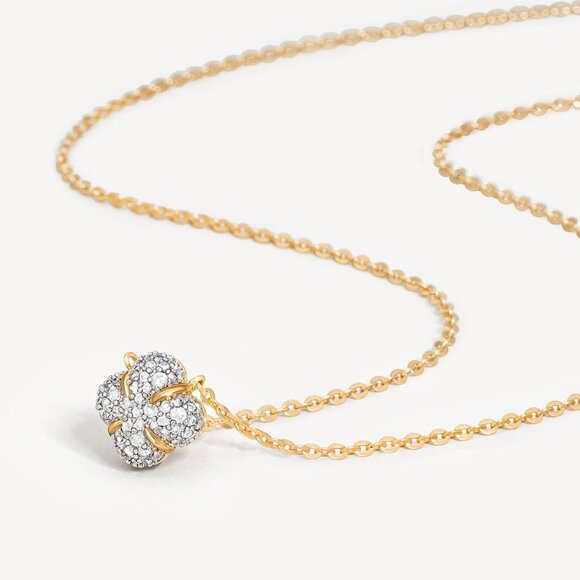 Women's 18k Gold Plated Full CZ Pendant Necklace Handmade Jewelry Everyday Wear - Picture 6 of 8